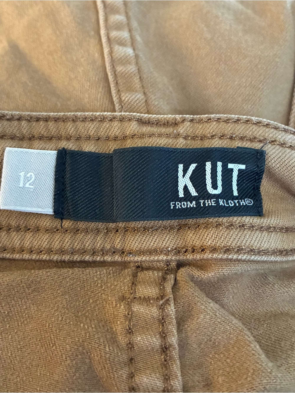 KUT from the Kloth High Rise Wide Leg Jeans Raw Hem Brown 12 - Picture 4 of 6